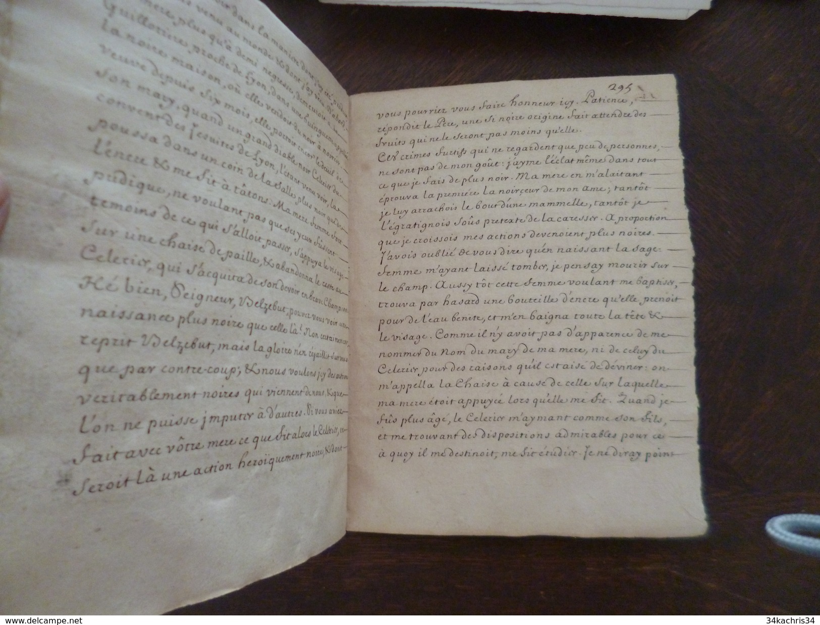 Manuscrit religion curiosa jésuites. La vie du Père Tellier et La dispute du père Lachaise et Belzebut