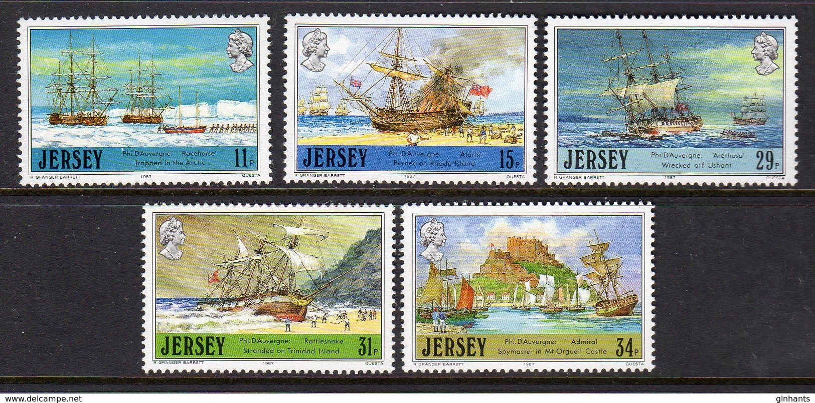 GB JERSEY - 1987 ADVENTURERS SET (5V) SG 417-421 FINE MNH ** - Jersey