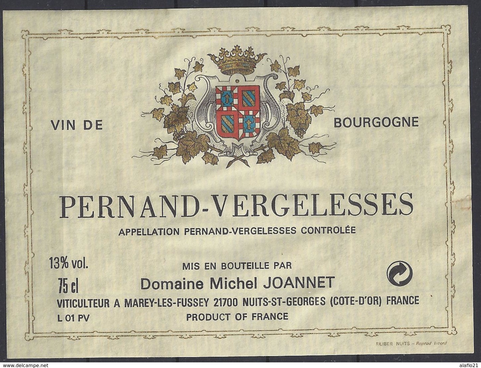 ETIQUETTE PERNAND VERGELESSES - Michel Joannet - Bourgogne