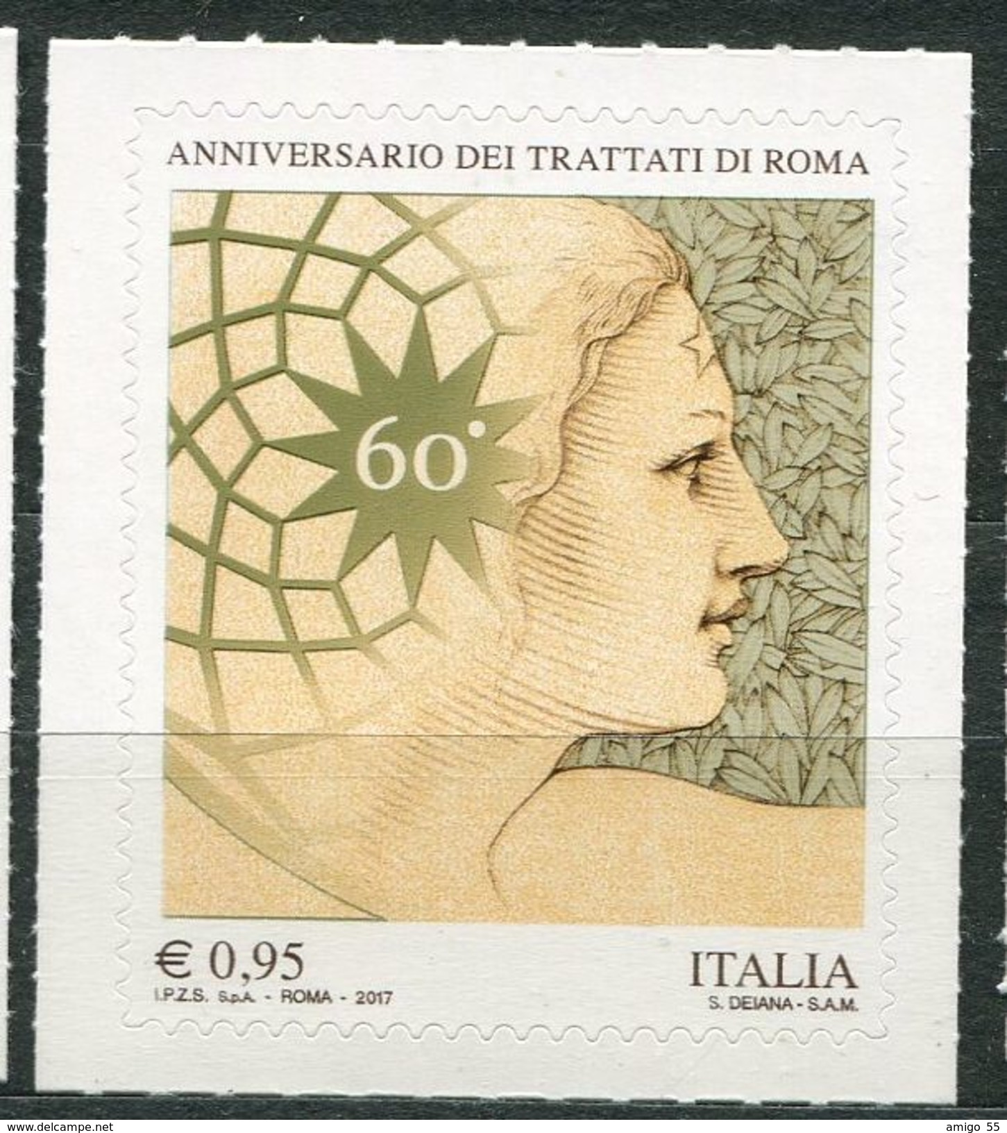 ITALY / ITALIEN / ITALIE 2017 -  60th Anniversary Of The Treaties Of Rome - 2011-20: Marcophilia