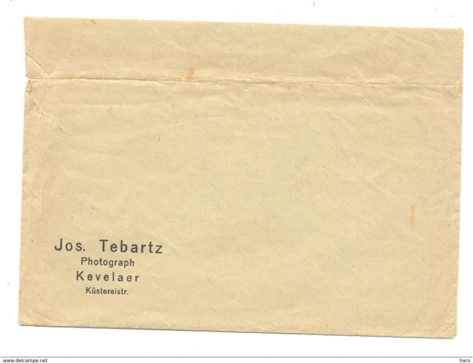 Brief Mit Dem Namen - Jos. TEBARTZ Photograph In KEVELAER (pog) - 1900 – 1949
