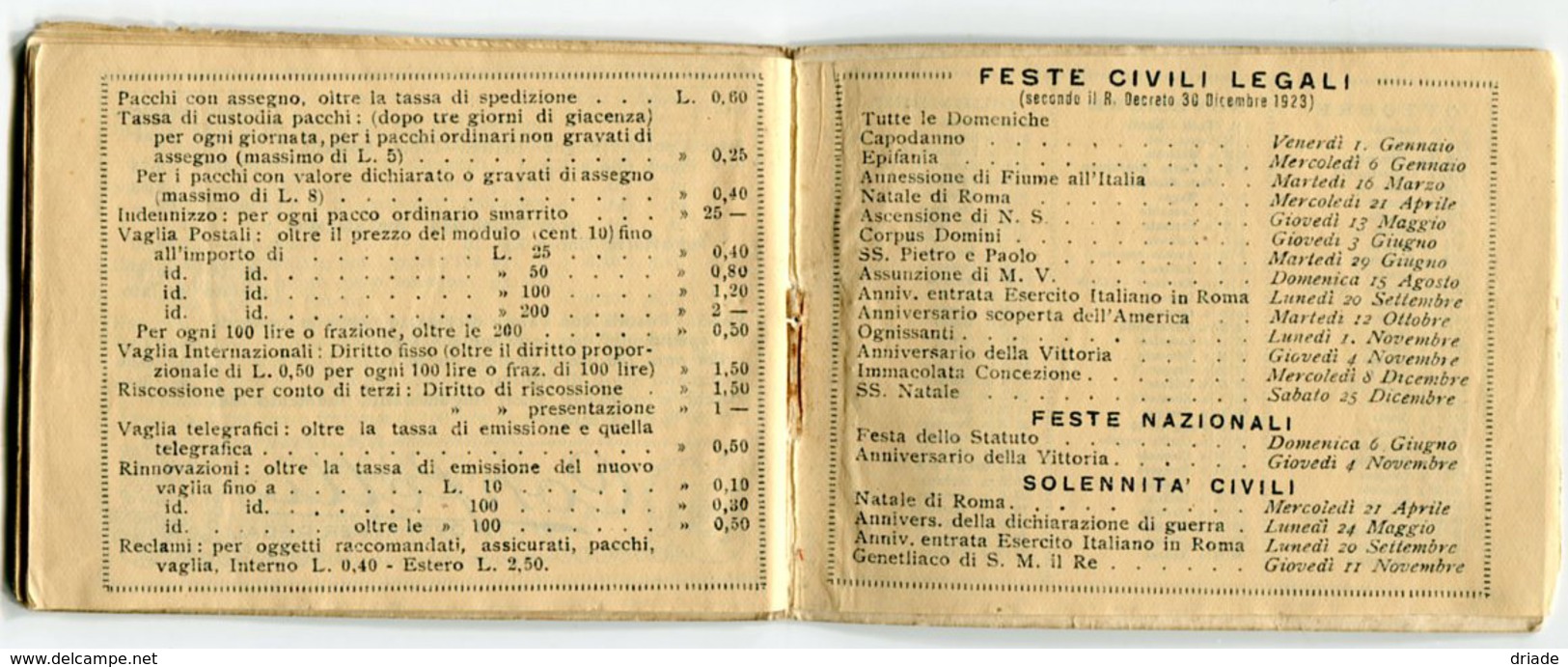 CALENDARIETTO CIOCCOLATO UNICA TORINO ANNO 1926 LIBERTY CHOCOLAT