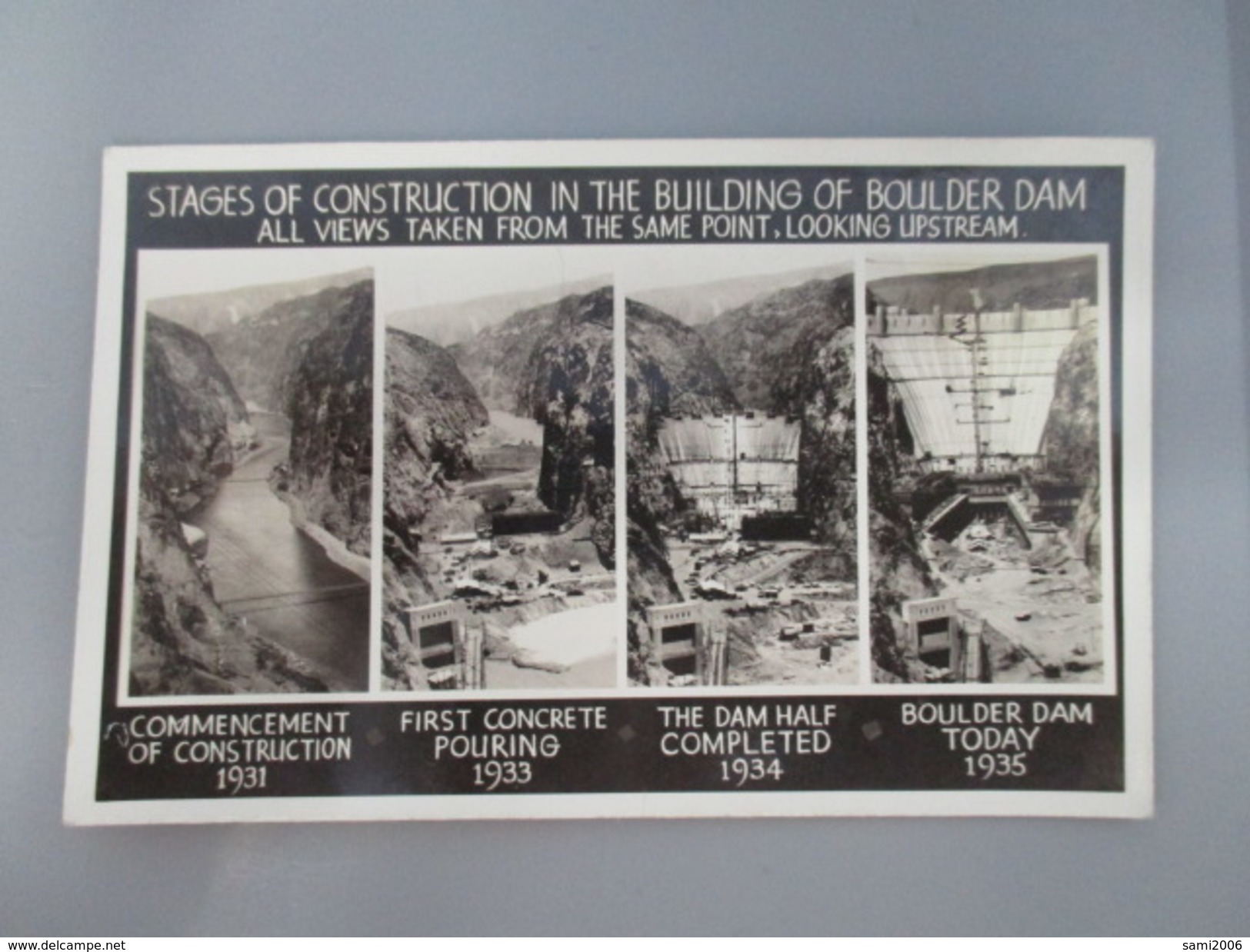 CPA PHOTO ETATS UNIS BOULDER CONSTRUCTION BARRAGE STAGES OF CONSTRUCTION IN THE BUILDING OF BOULDER DAM - Autres & Non Classés