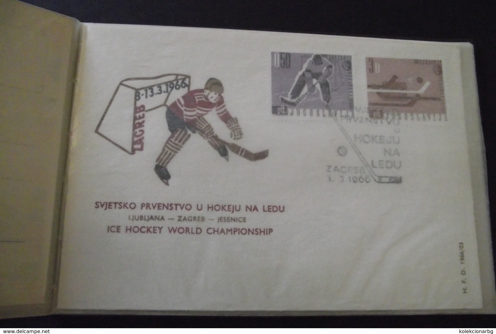 254. Hokej  1966 Ljubljana Zagreb Jesenice - Carnets