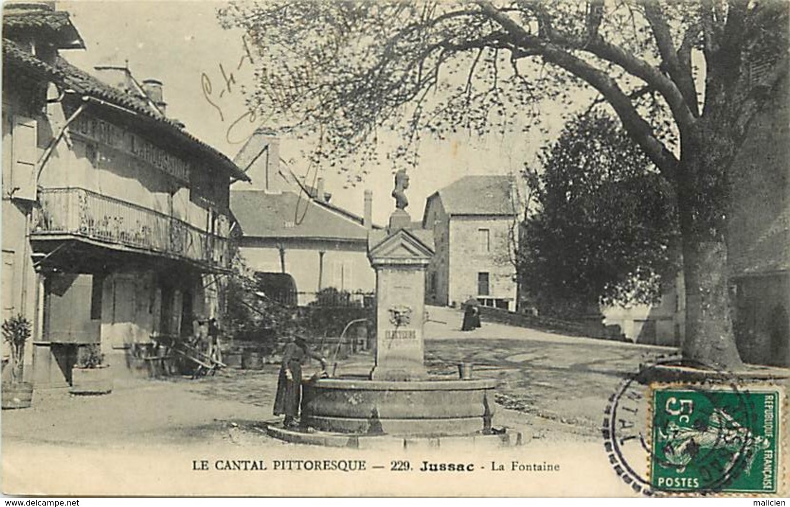 - Cantal - Ref- A653- Jussac - La Fontaine - Fontaines - Affiches Electeurs - Hotel Laroussine - Hotels - Carte Bon Etat - Jussac
