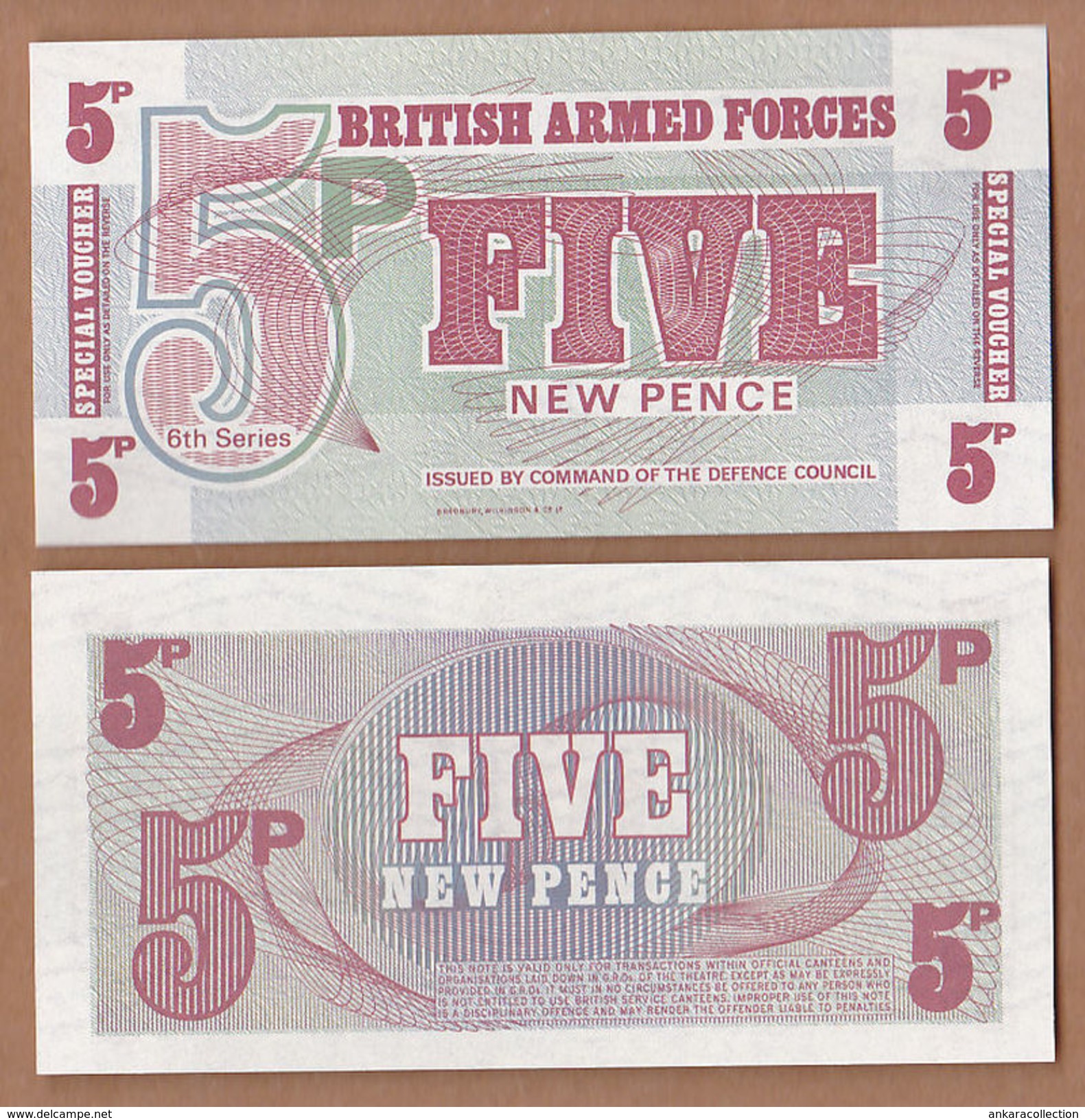 AC -  BRITISH ARMED FORCES 5 PENCE VOUCHER UNCIRCULATED - British Armed Forces & Special Vouchers