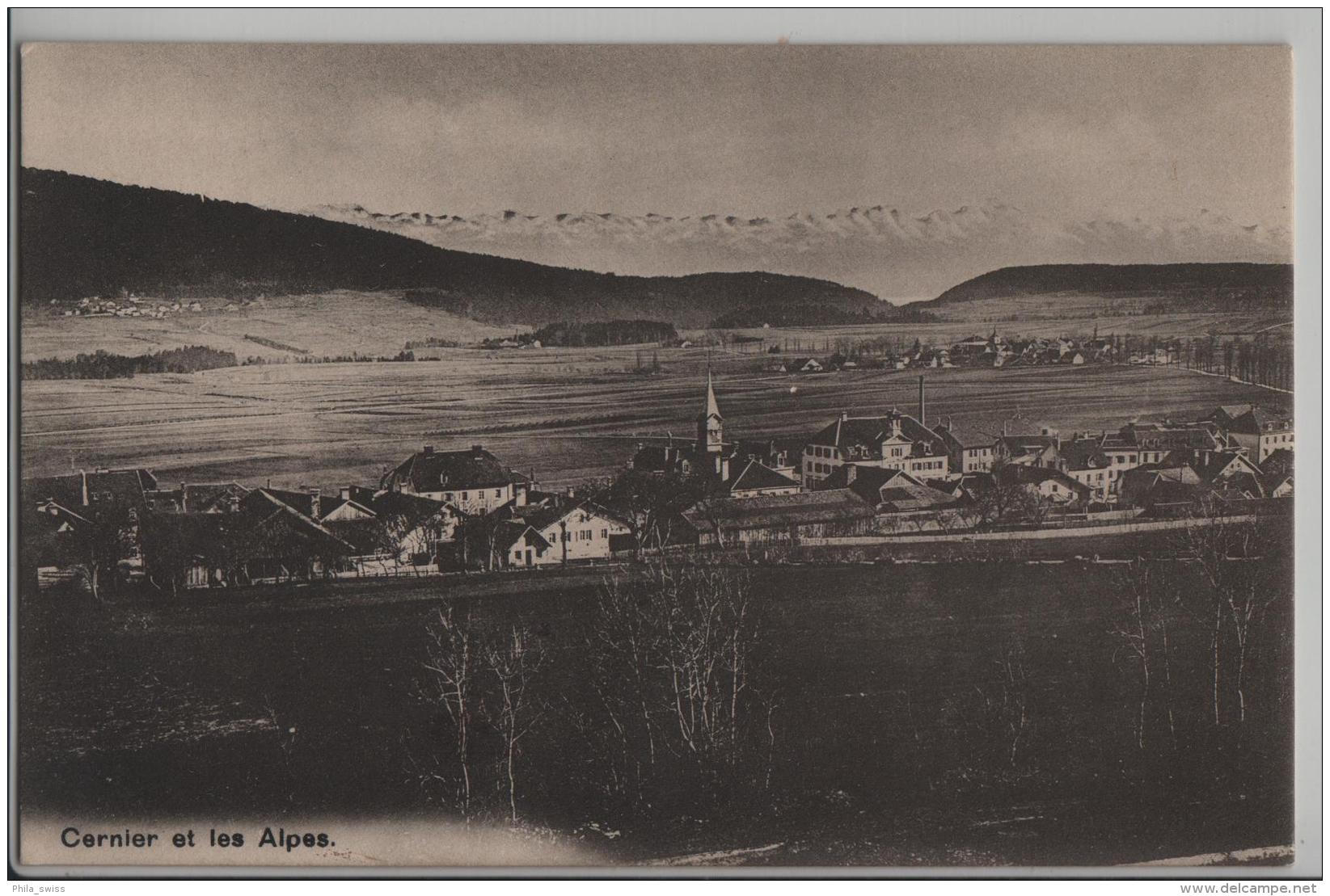 Cernier Et Les Alpes - Photo: H. Fehlmann - Cernier