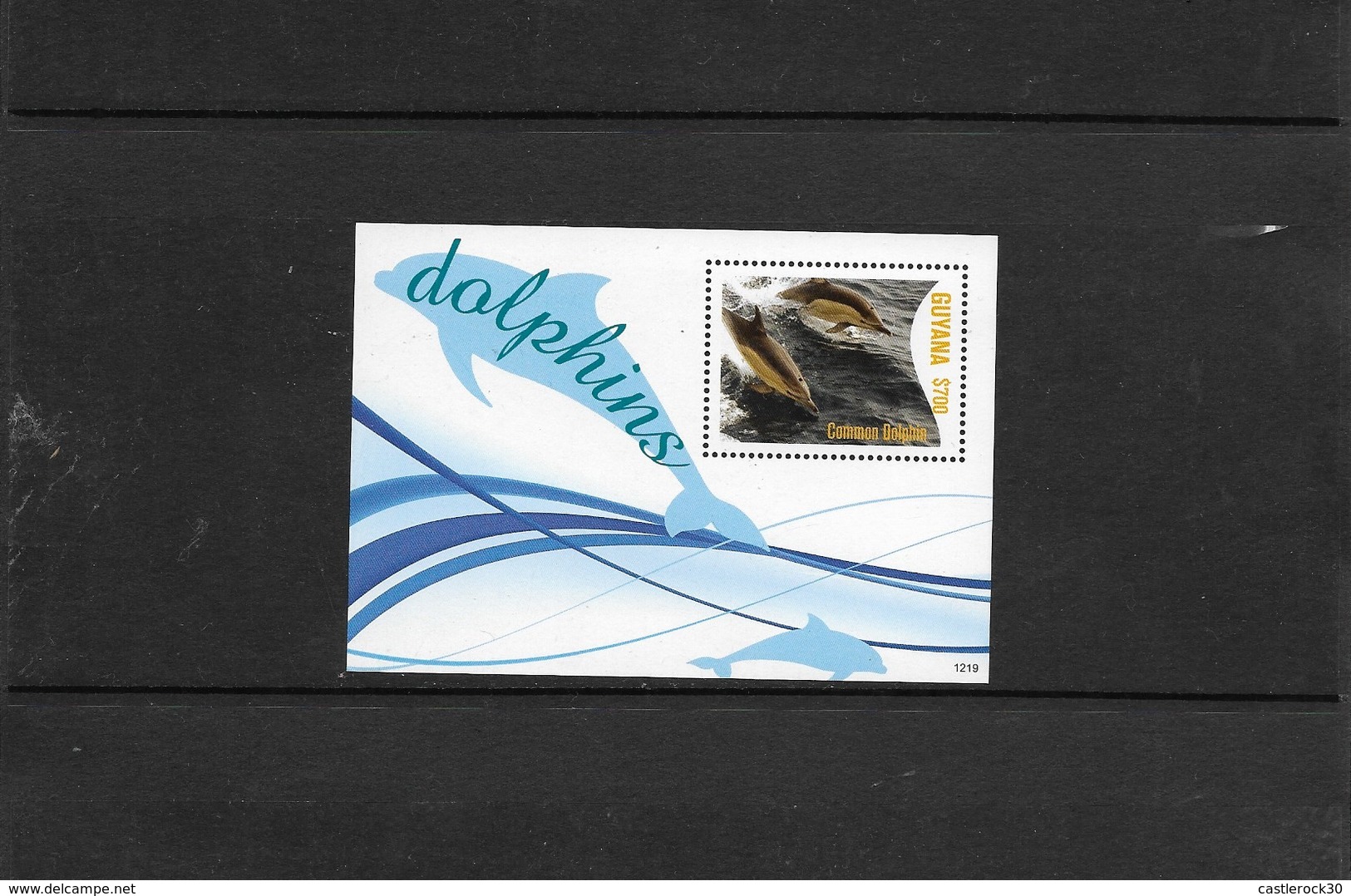 O) 2012 GUYANA, DOLPHIN COMMON -CETACEA - DELPHINIDAE, SOUVENIR MNH - Guyana (1966-...)