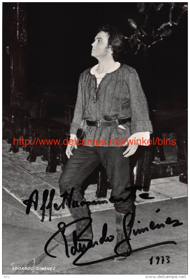 Eduardo Gimenez Opera Signed Photo 14x20,5cm - Autographes