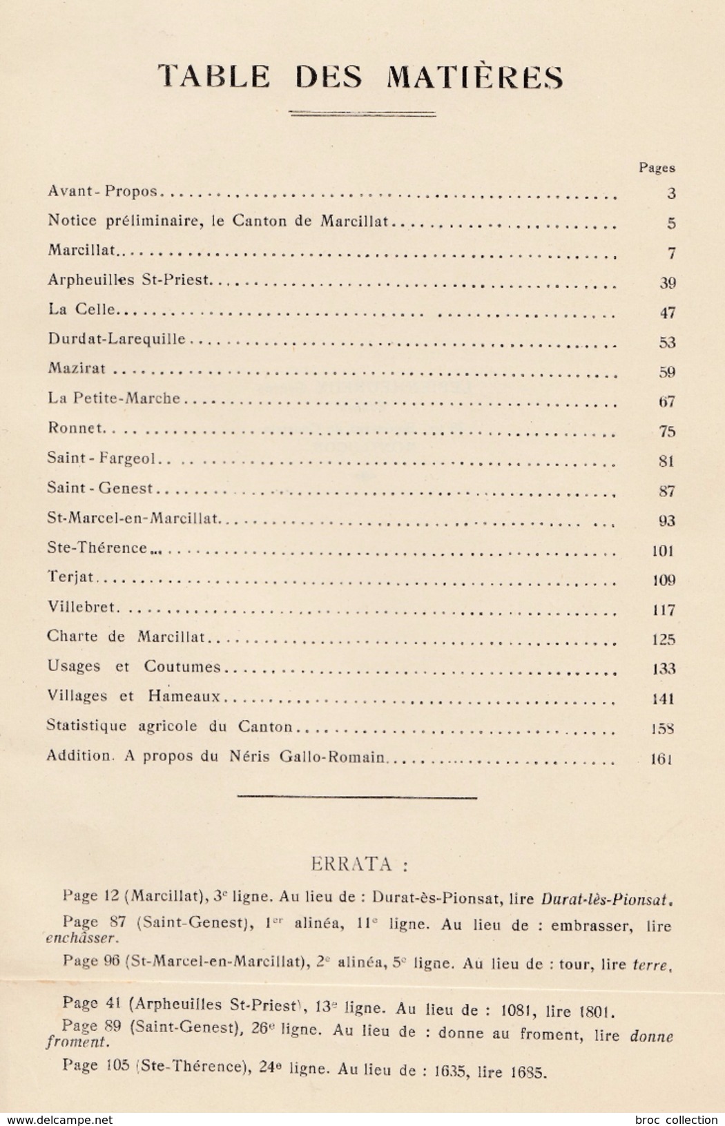 Histoire Du Canton De Marcillat D'Allier, Par Ed. Garmy (Marcillat-en-Combraille) - Bourbonnais