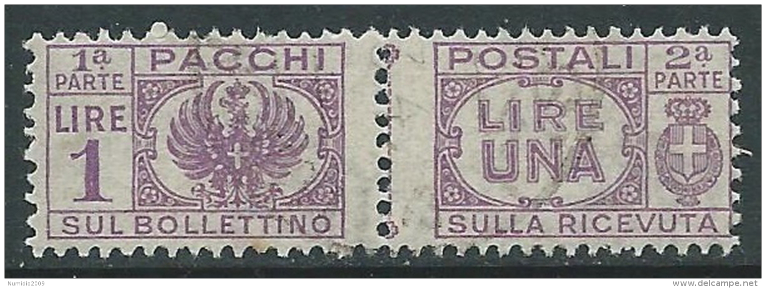 1946 LUOGOTENENZA USATO PACCHI POSTALI 1 LIRA - Z5 - Colis-postaux