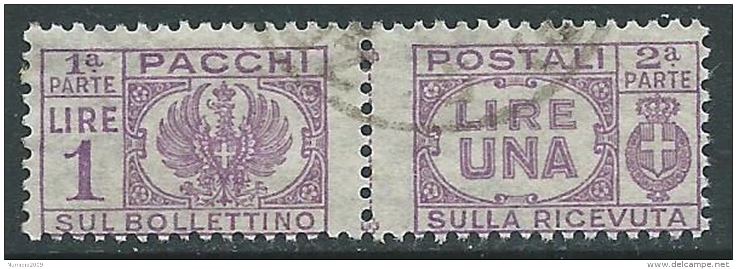 1946 LUOGOTENENZA USATO PACCHI POSTALI 1 LIRA - Z6 - Colis-postaux