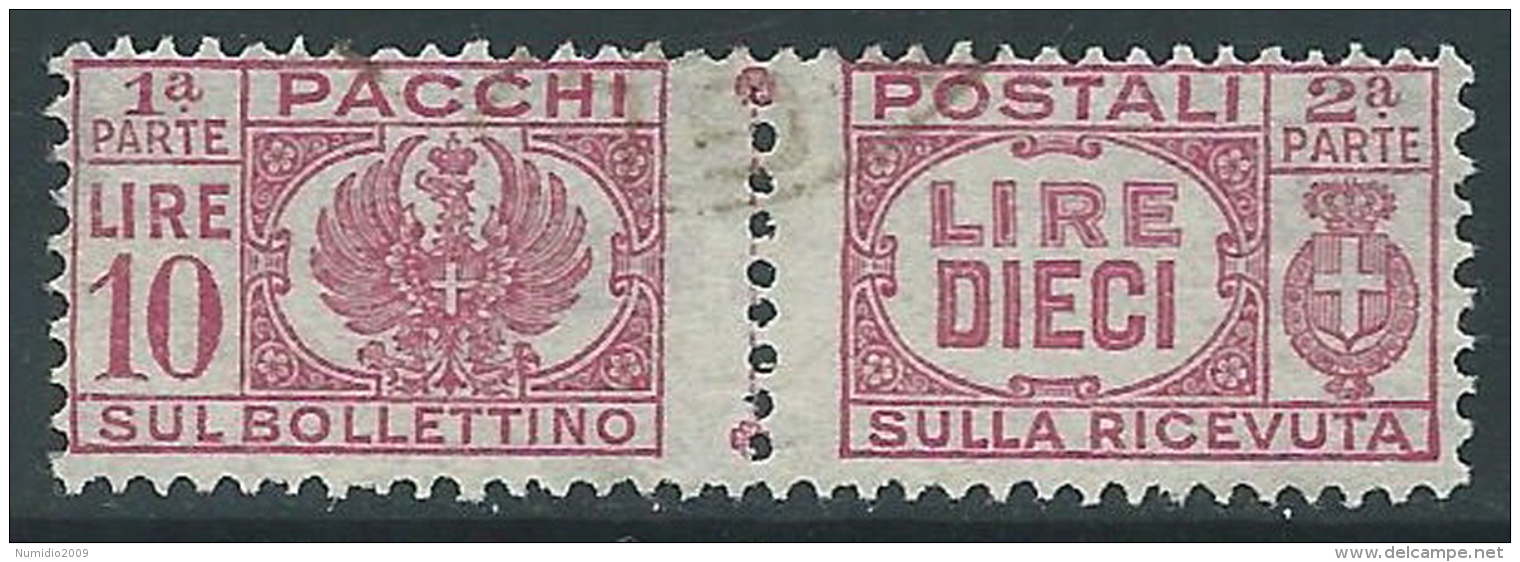 1946 LUOGOTENENZA USATO PACCHI POSTALI 10 LIRE - Z10-2 - Colis-postaux