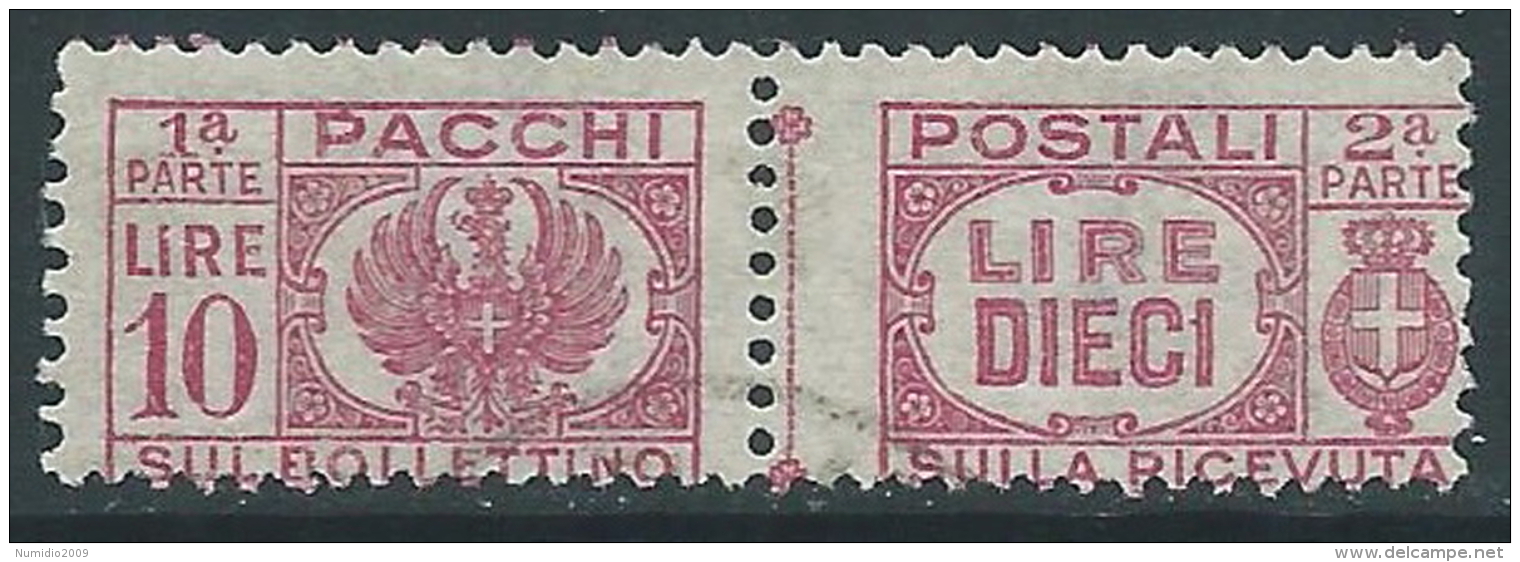 1946 LUOGOTENENZA USATO PACCHI POSTALI 10 LIRE - Z10-3 - Postal Parcels