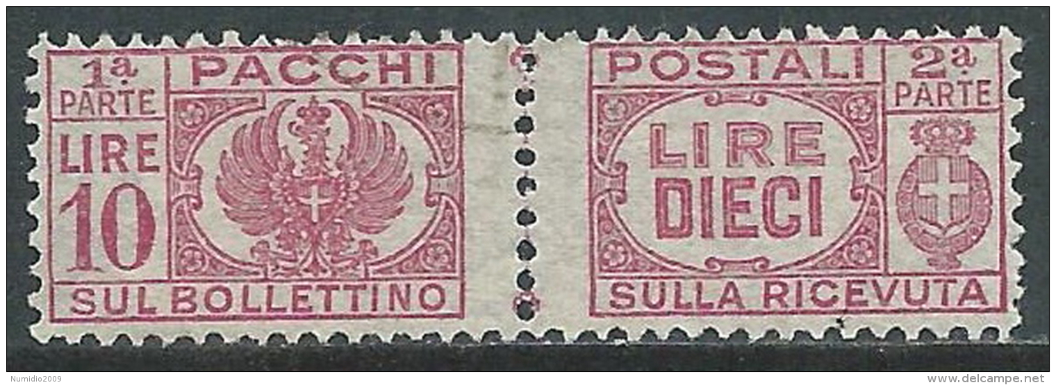 1946 LUOGOTENENZA USATO PACCHI POSTALI 10 LIRE - Z11-3 - Paketmarken
