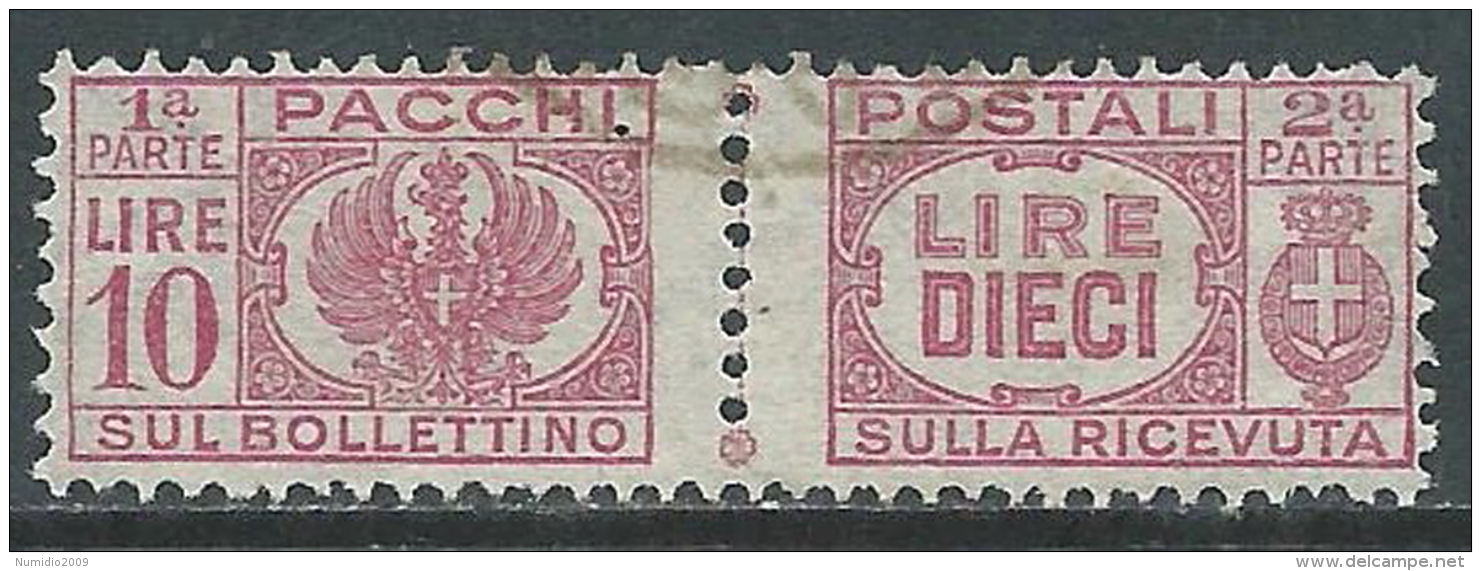 1946 LUOGOTENENZA USATO PACCHI POSTALI 10 LIRE - Z11-5 - Paketmarken