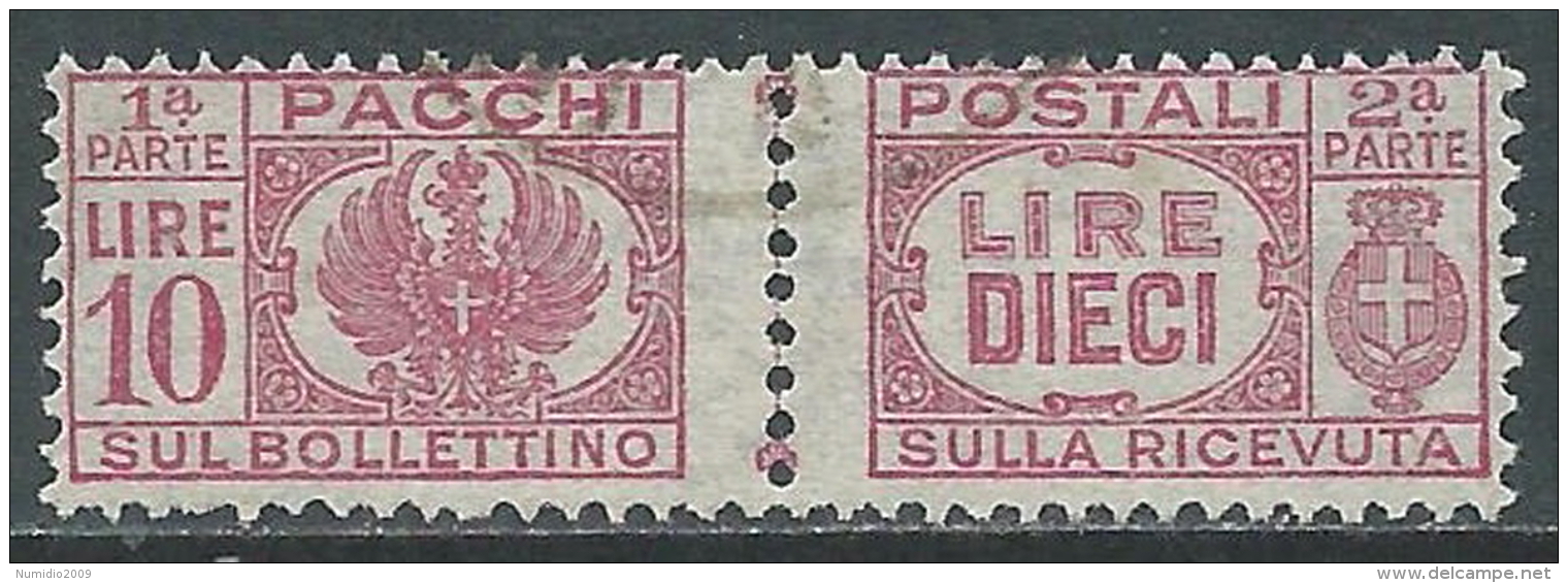 1946 LUOGOTENENZA USATO PACCHI POSTALI 10 LIRE - Z11-8 - Colis-postaux