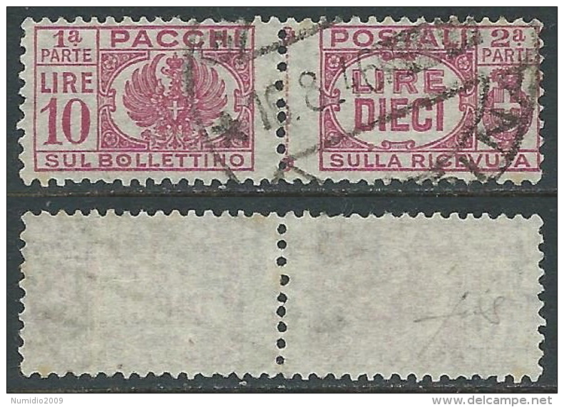 1946 LUOGOTENENZA USATO PACCHI POSTALI 10 LIRE - Z12-3 - Postpaketten