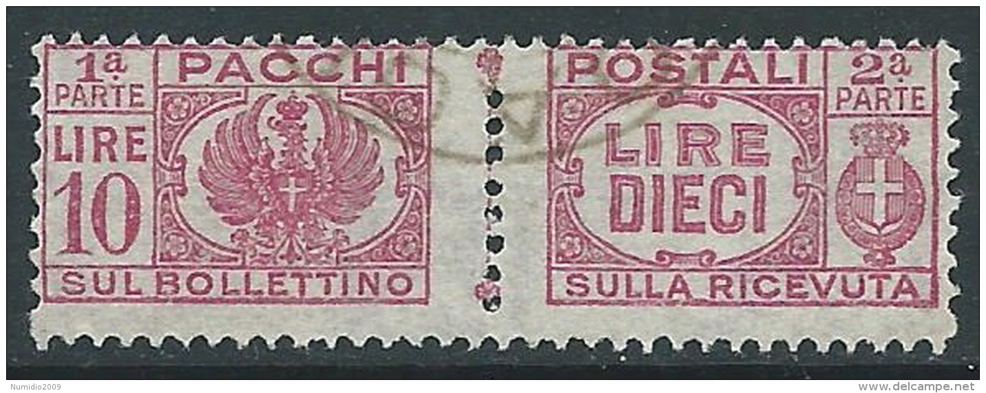 1946 LUOGOTENENZA USATO PACCHI POSTALI 10 LIRE - Z7-3 - Colis-postaux