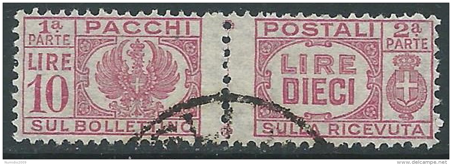 1946 LUOGOTENENZA USATO PACCHI POSTALI 10 LIRE - Z7-5 - Colis-postaux