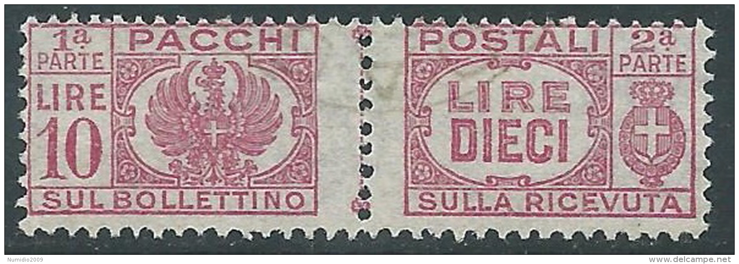 1946 LUOGOTENENZA USATO PACCHI POSTALI 10 LIRE - Z8-8 - Postal Parcels