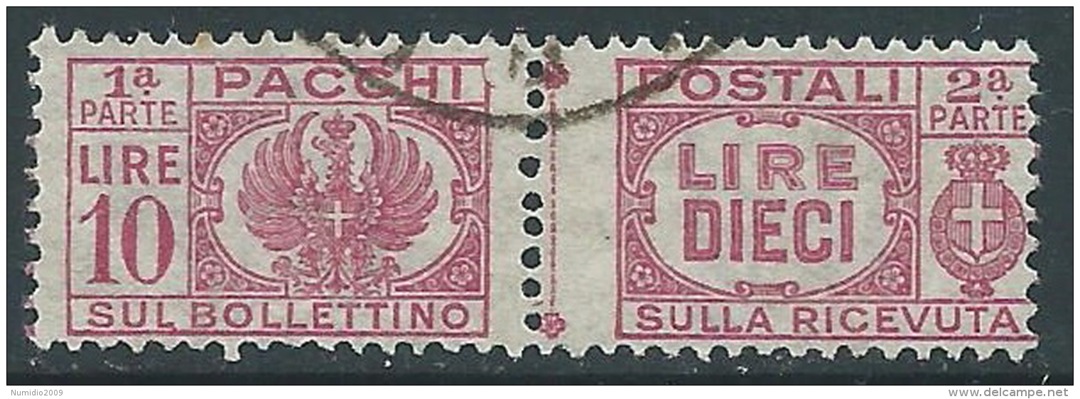1946 LUOGOTENENZA USATO PACCHI POSTALI 10 LIRE - Z9-5 - Pacchi Postali
