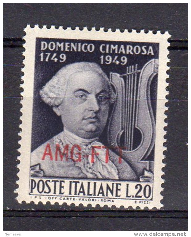 ITALY AMG FTT 1949 Domenico Cimarosa SASS. 68 - NUOVO MNH** 2 SCAN - Nuovi