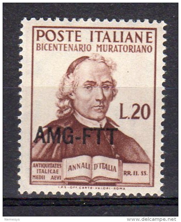 ITALY AMG FTT 1950 Ludovico Muratori SASS. 78  - NUOVO MNH** 2 SCAN - Nuovi