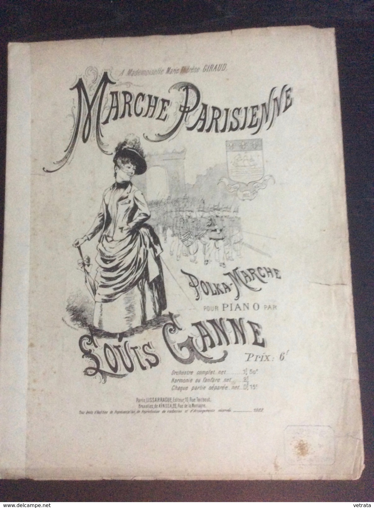 Partition : Marche Parisienne, Polka Marche Pour Piano Par Louis Ganne (Lissarrague Ed - 4 Feuillets - Début Du Siècle D - Opéra