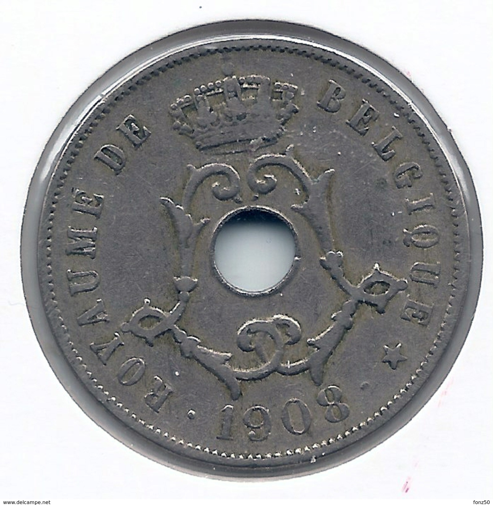 LEOPOLD II  * 25 Cent 1908 Frans * Nr 7735 - 25 Cent