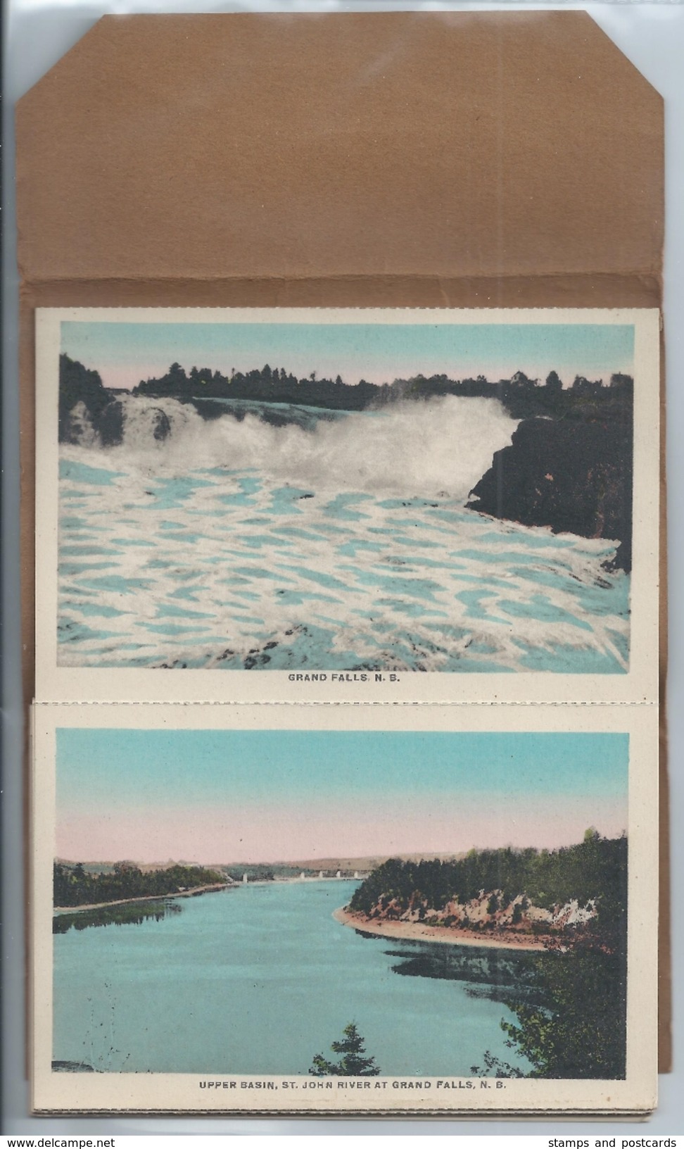 GRAND FALLS, N.B. CANADA. C. 1920 POSTCARD FOLDER - 10 POSTCARDS #553. - Grand Falls
