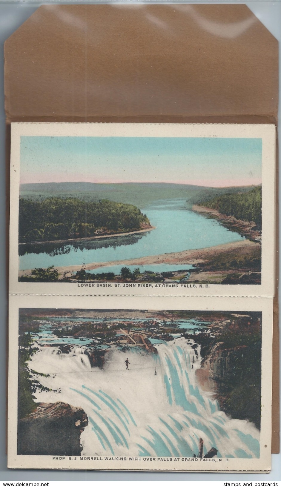 GRAND FALLS, N.B. CANADA. C. 1920 POSTCARD FOLDER - 10 POSTCARDS #553. - Grand Falls