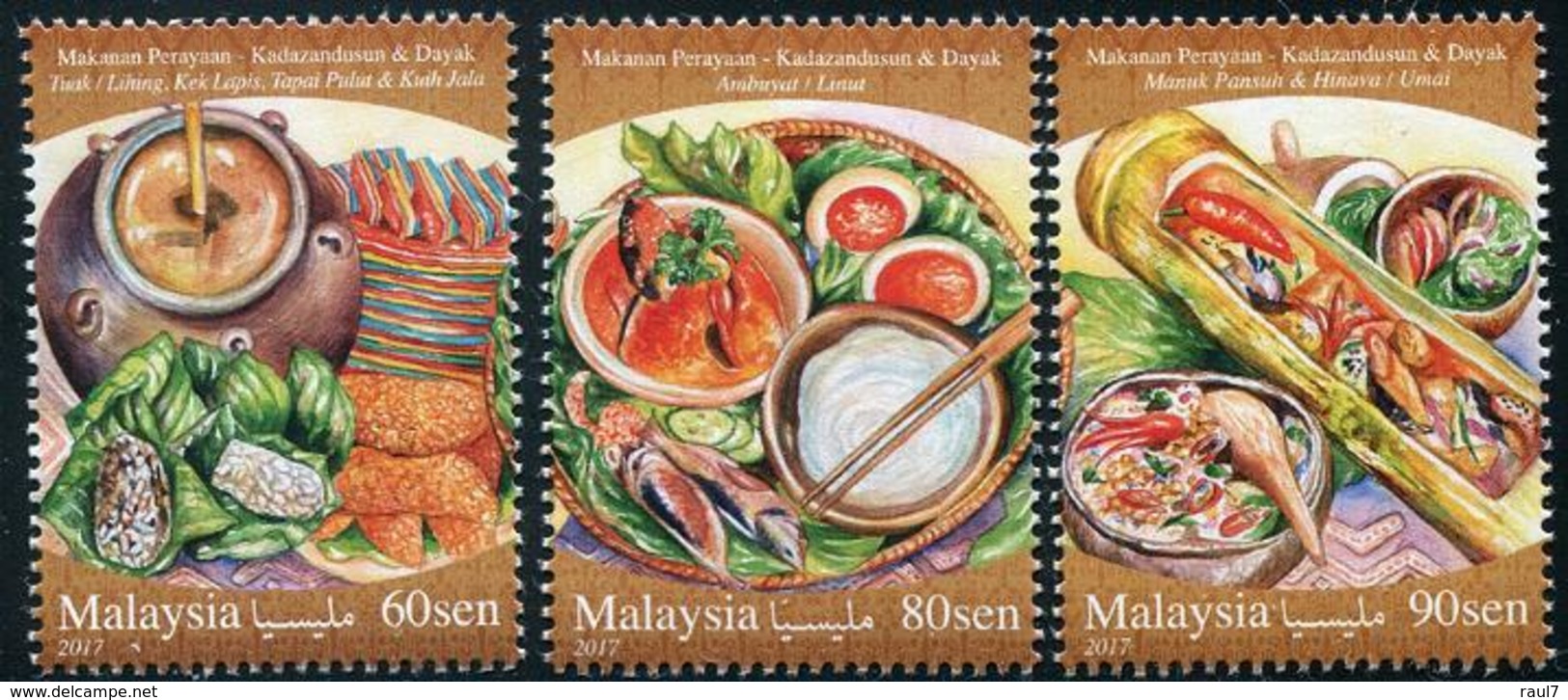 MALAYSIA  2017 - Festival De L'alimentation - 3 Val Neufs // Mnh - Malaysia (1964-...)