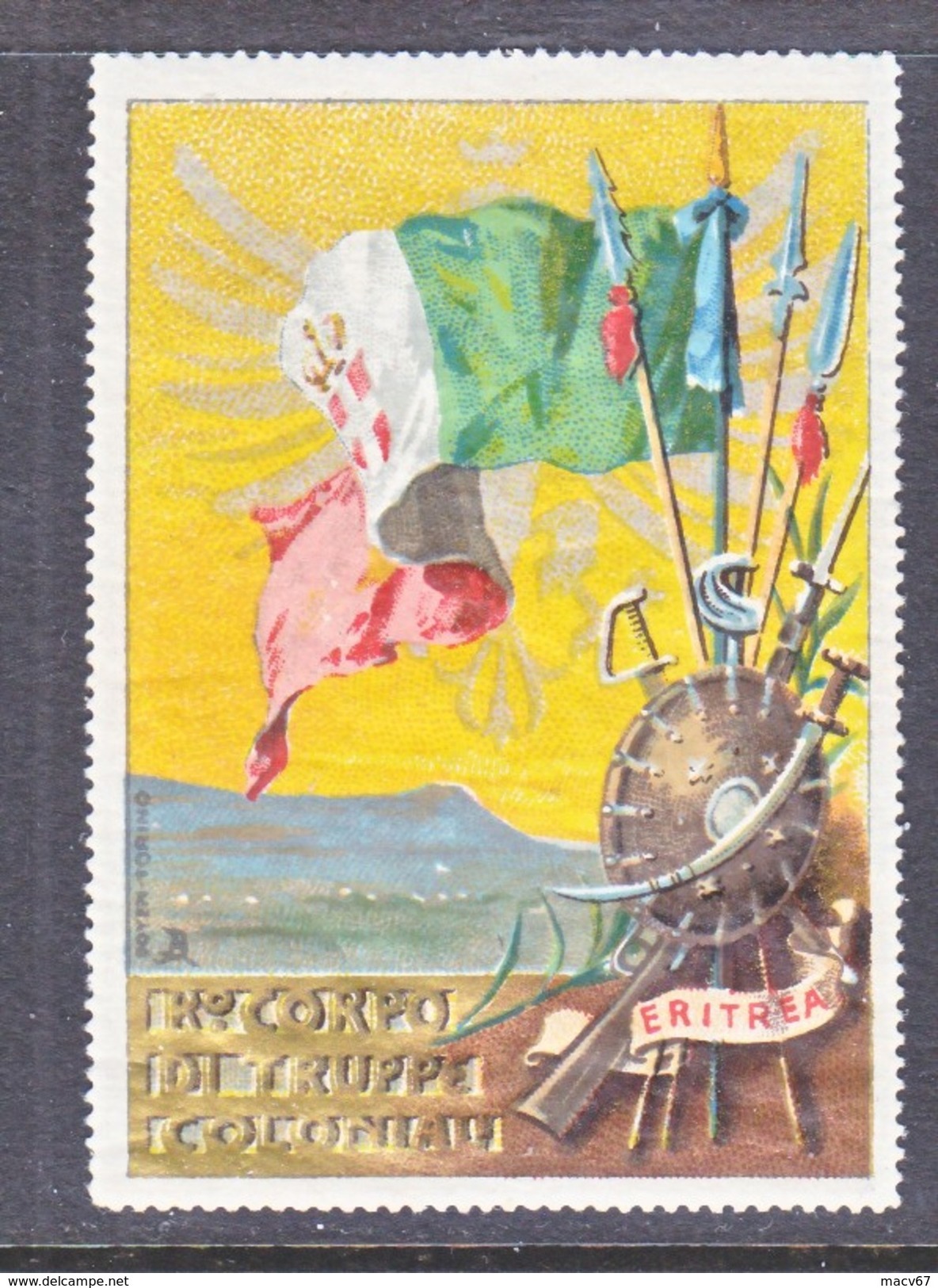 ITALY  ERITREA   POSTER  STAMP  MILITARY   ** - Eritrée