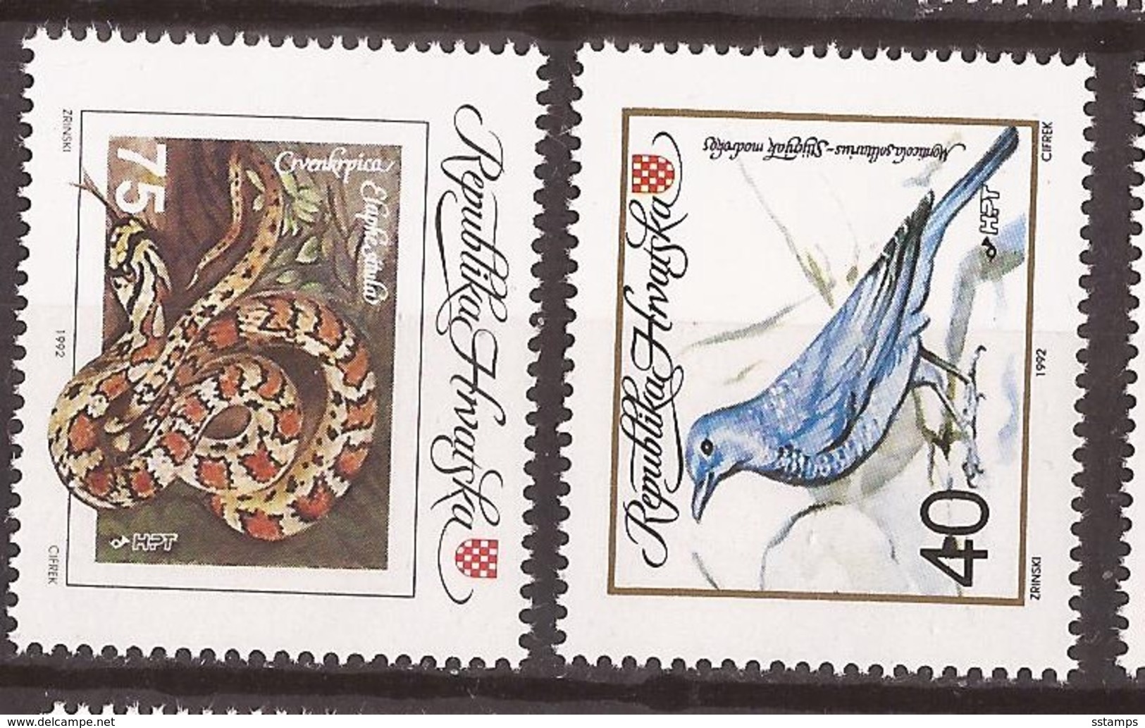 1992 207-08 TIERE UMWELT WWF  HRVATSKA CROAZIA KROATIEN MNH - Unused Stamps