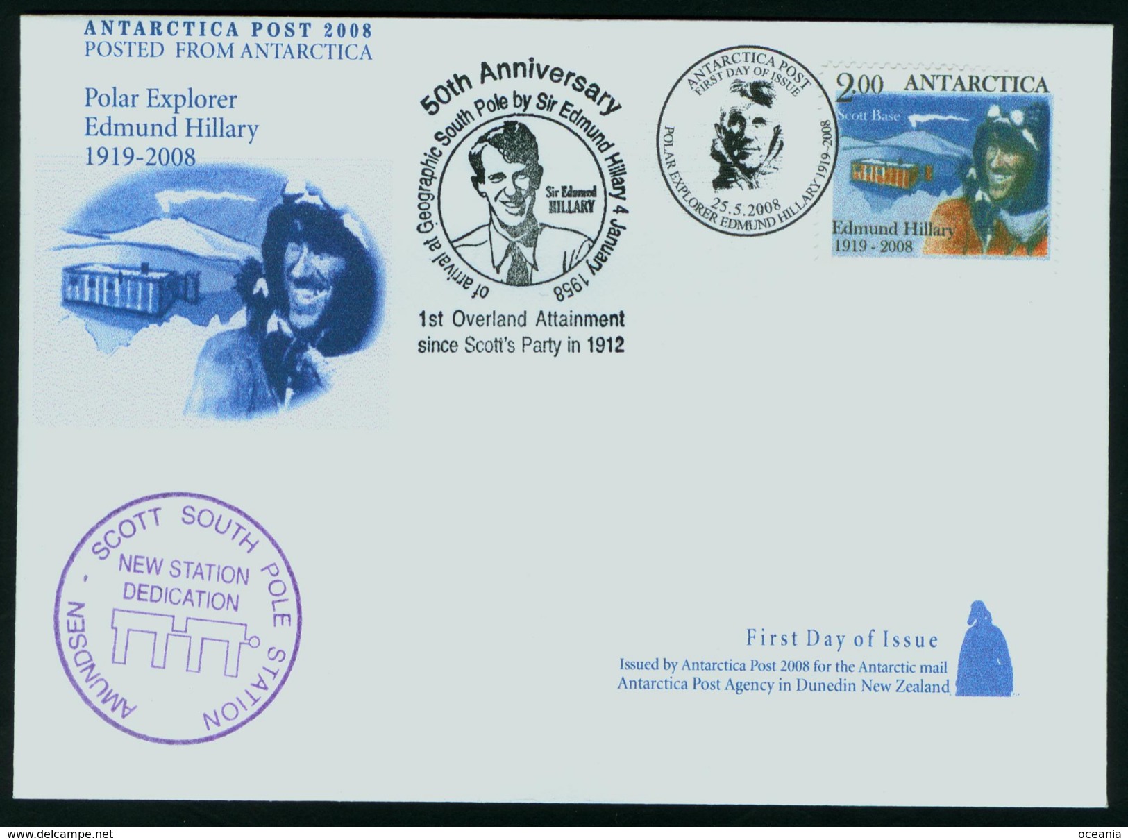 Antarctica Post Edmund Hillary First Day Cover. - Other & Unclassified