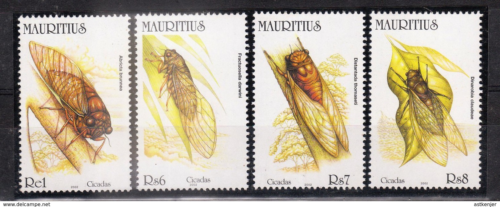 ILE MAURICE (MAURITIUS) - Timbre Poste Année 2002 - N° 952 à 955 (4 Timbres) - Cicadas - Mauritius (1968-...)