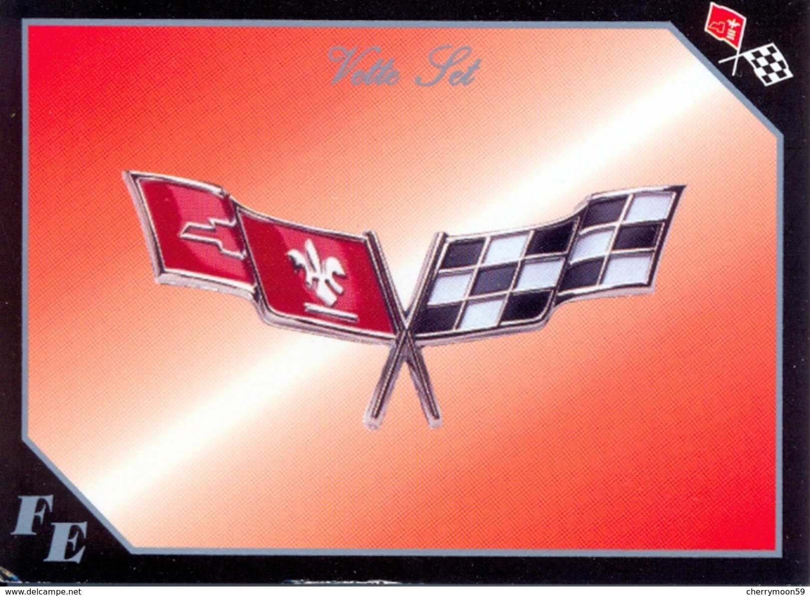 TRADING CARD VETTE SET - N° 64 - CORVETTE FLAG EMBLEM - Moteurs