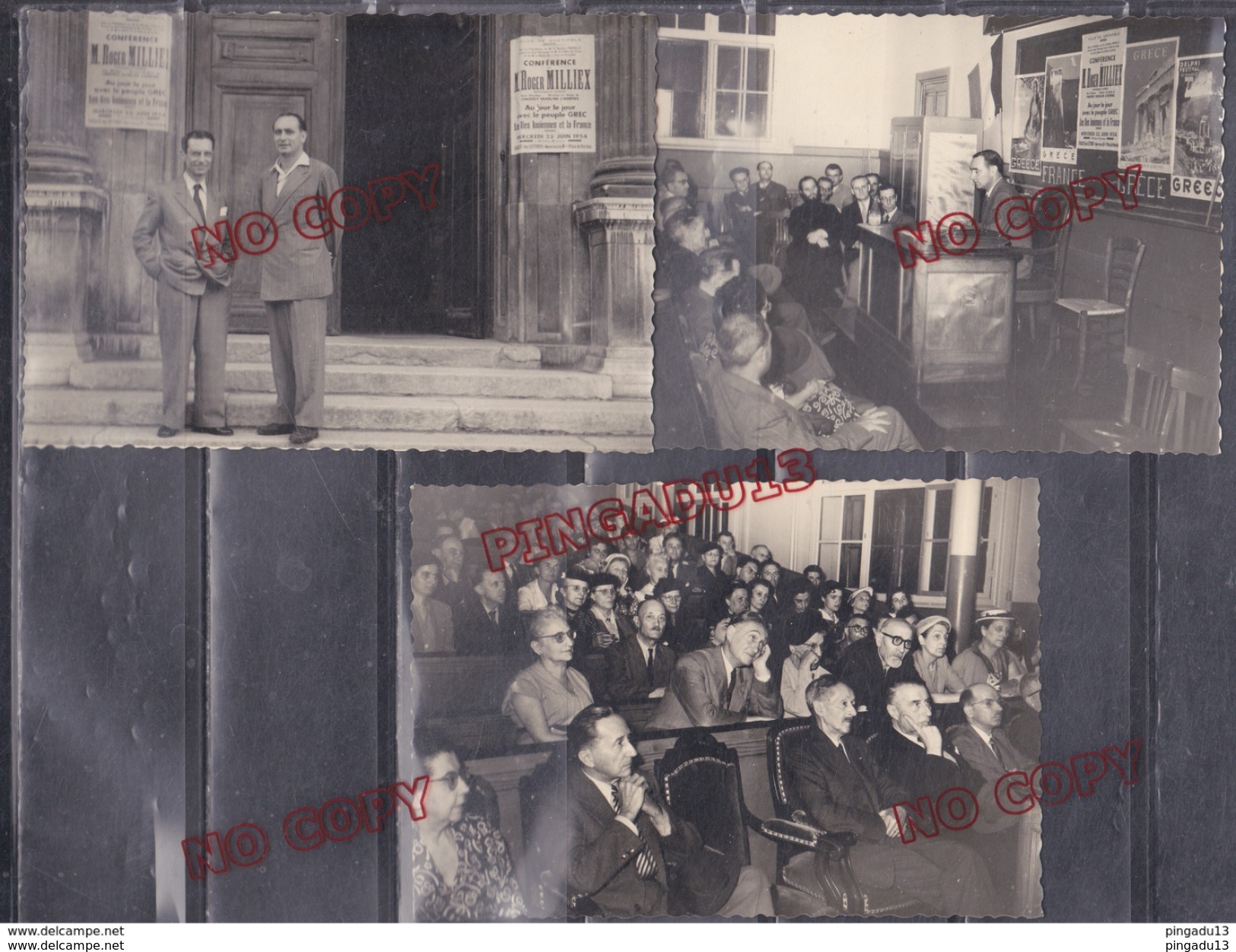 Au Plus Rapide Grenoble 1954 Palais De L'Université Conférence R Milliex Au Jour Le Jour Avec Le Peuple Grec Grèce - Orte