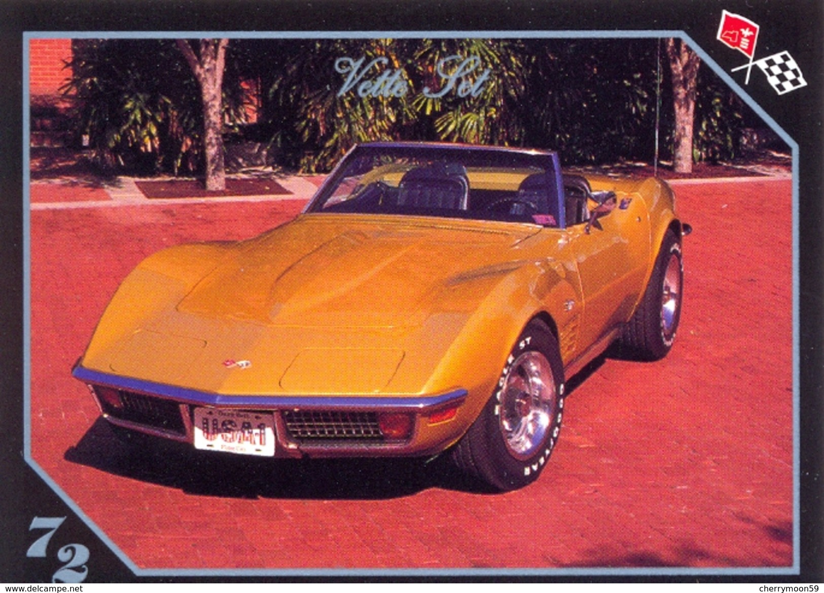 TRADING CARD VETTE SET - N° 35 - 1972 CORVETTE CONVERTIBLE - Moteurs