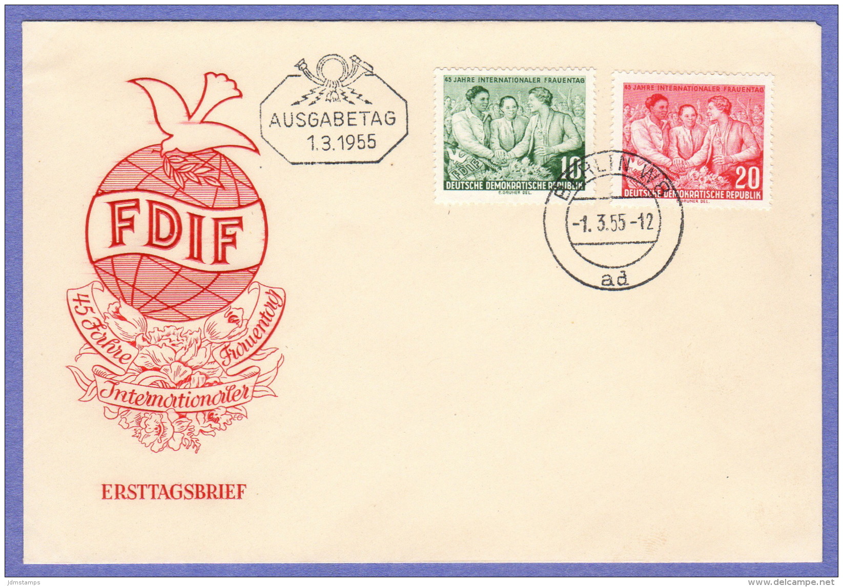 DDR SC #233-4 1955 International Women's Day FDC 03-01-1955 - Other & Unclassified