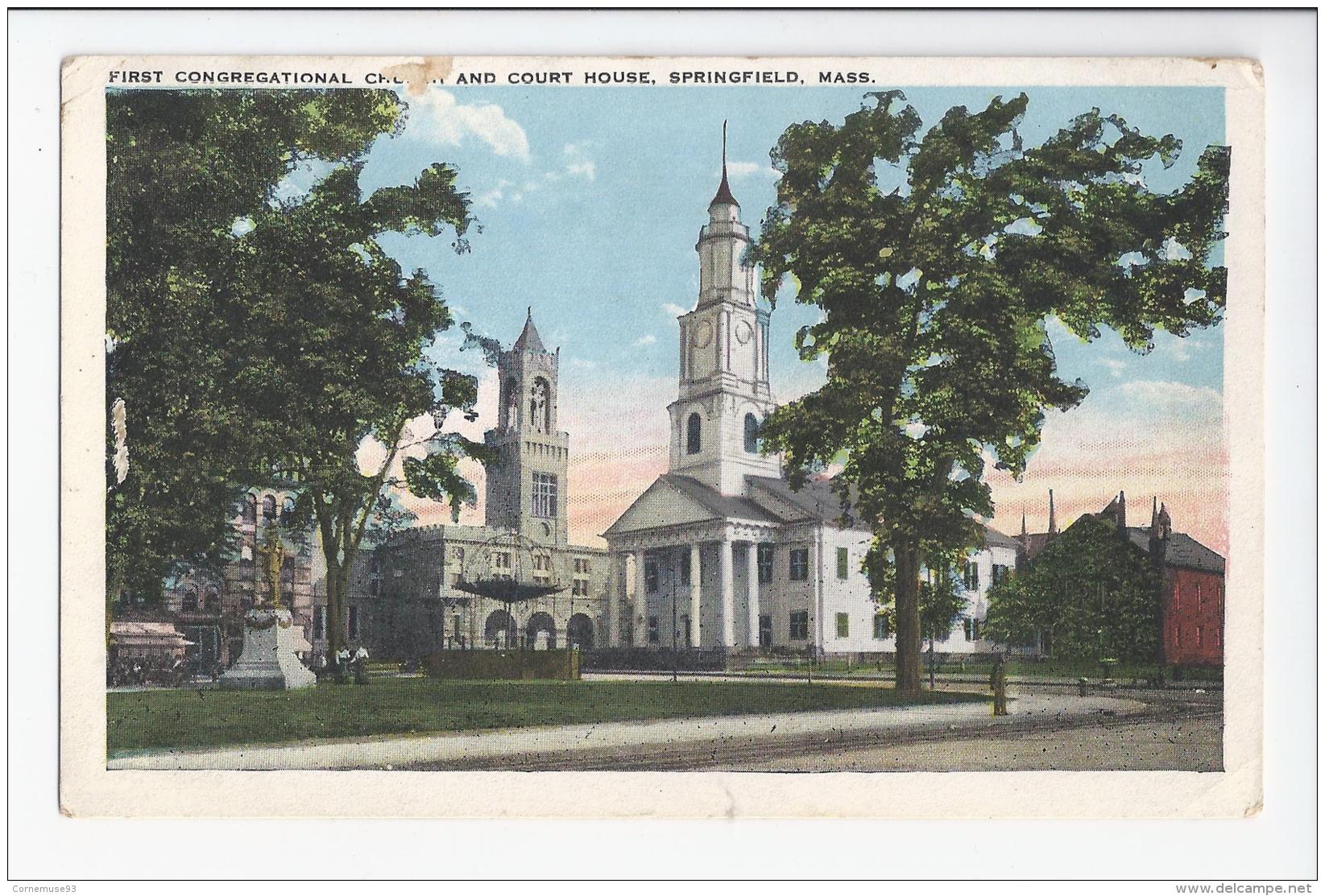 CPA E.U- MASSACHUSETTS - SPRINGFIELD - FIRST CONGREGATIONAL CHURCH AND COURT HOUSE - Springfield