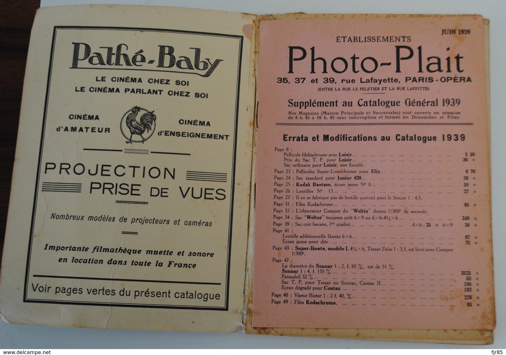 LIVRE   PHOTO PLAIT 1939 - Fotografía