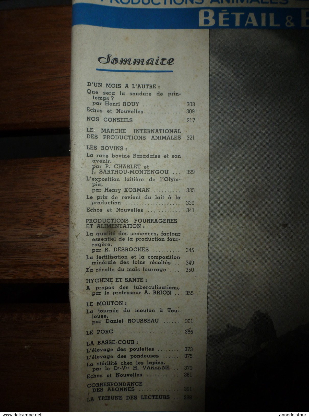 1958 LRDLE  :Production Fourragères Et Alimentation;Journée Du Mouton à Toulouse; Les Foins;  Le Lait;etc - Animaux