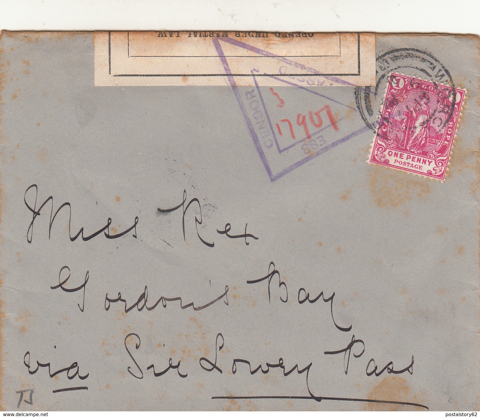 Cape Of Good Hope, Cover + Censura 1901 - Autres - Afrique