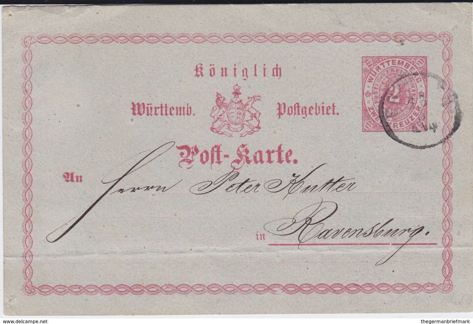 Württemberg P 16/04 K1 Ebingen N Ravensburg 1875 - Sonstige & Ohne Zuordnung