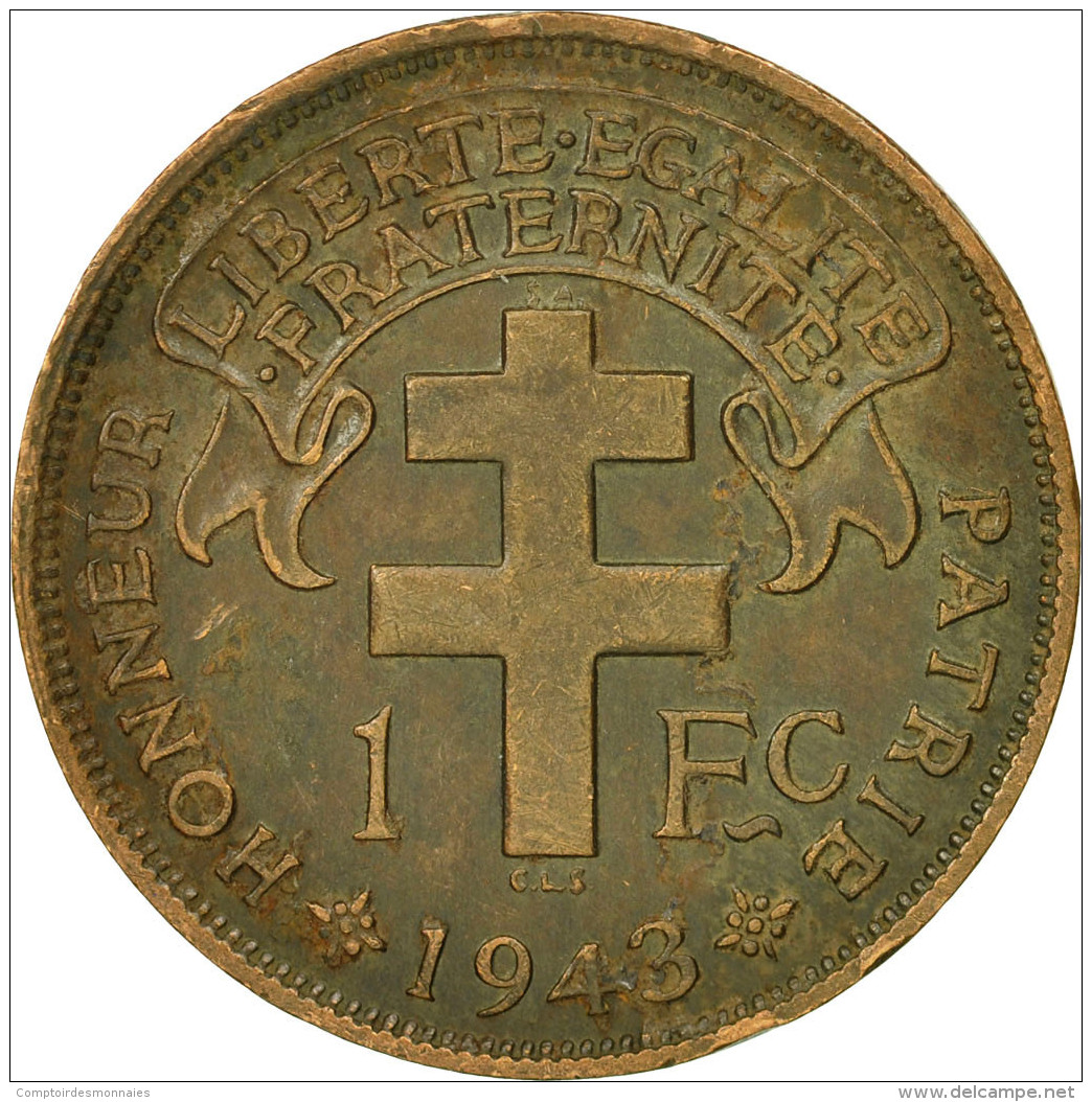 Cameroun, Franc, 1943, Pretoria, TTB+, Bronze, KM:7 - Cameroon