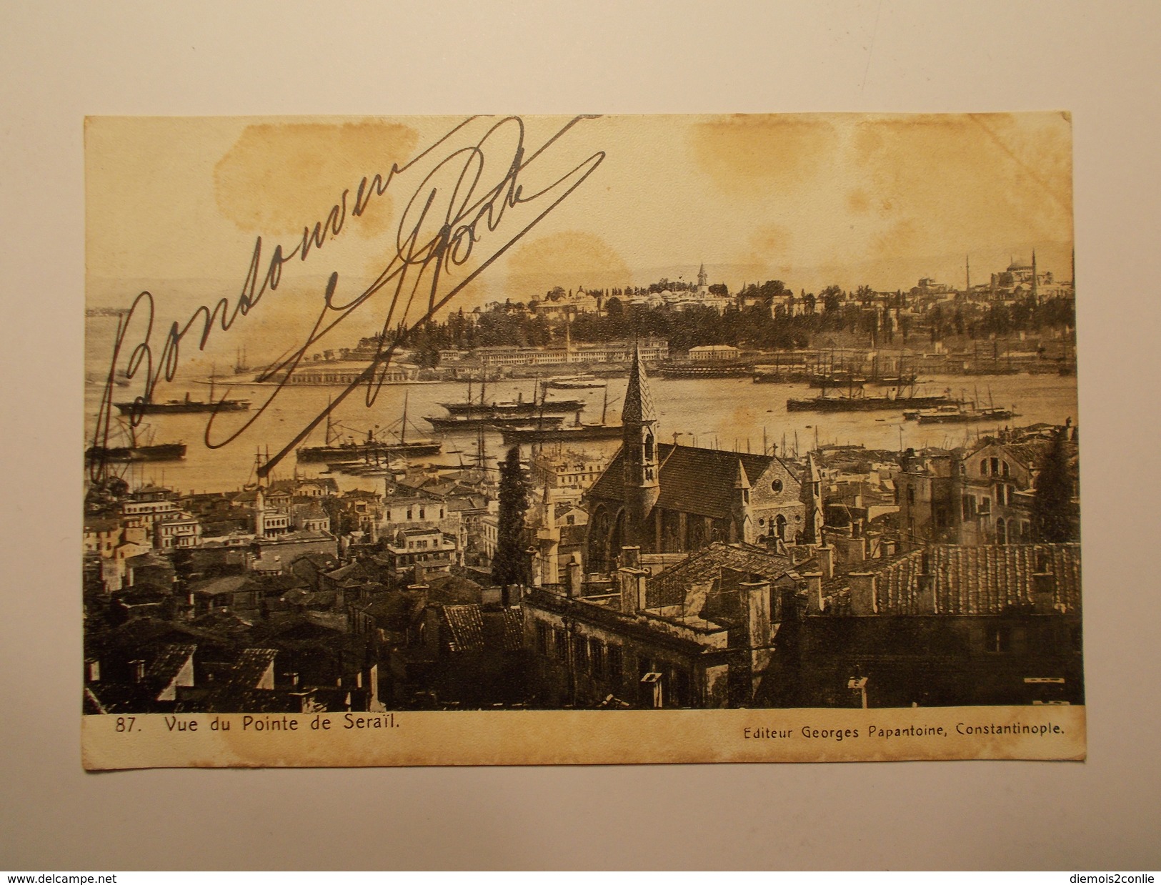 Marcophilie  Cachet Lettre Obliteration Timbre   - Cachet Constantinople Galata Sur CPA  - 1914 (972) - Covers & Documents