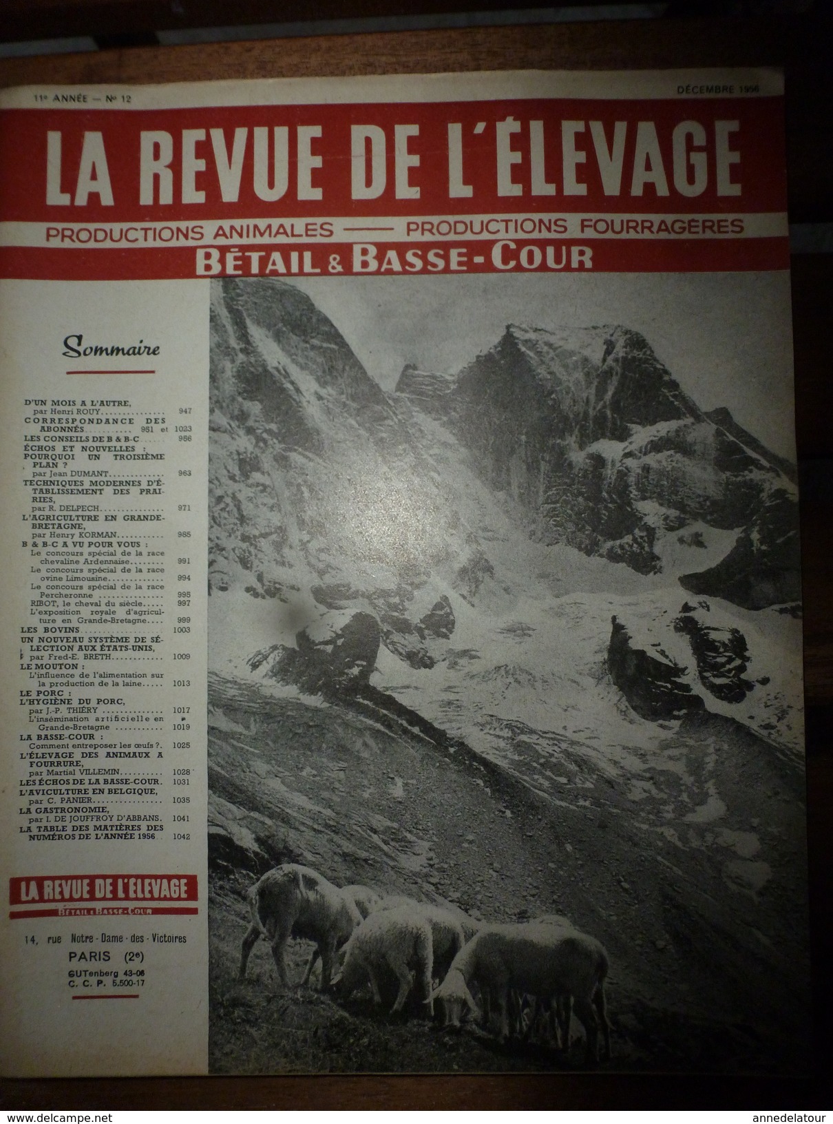 1956 LRDLE  : Les Prairies; Angleterre;Les Oeufs; Concours Races;Système USA; Animaux à Fourrure;Aviculture En Belgique - Animaux