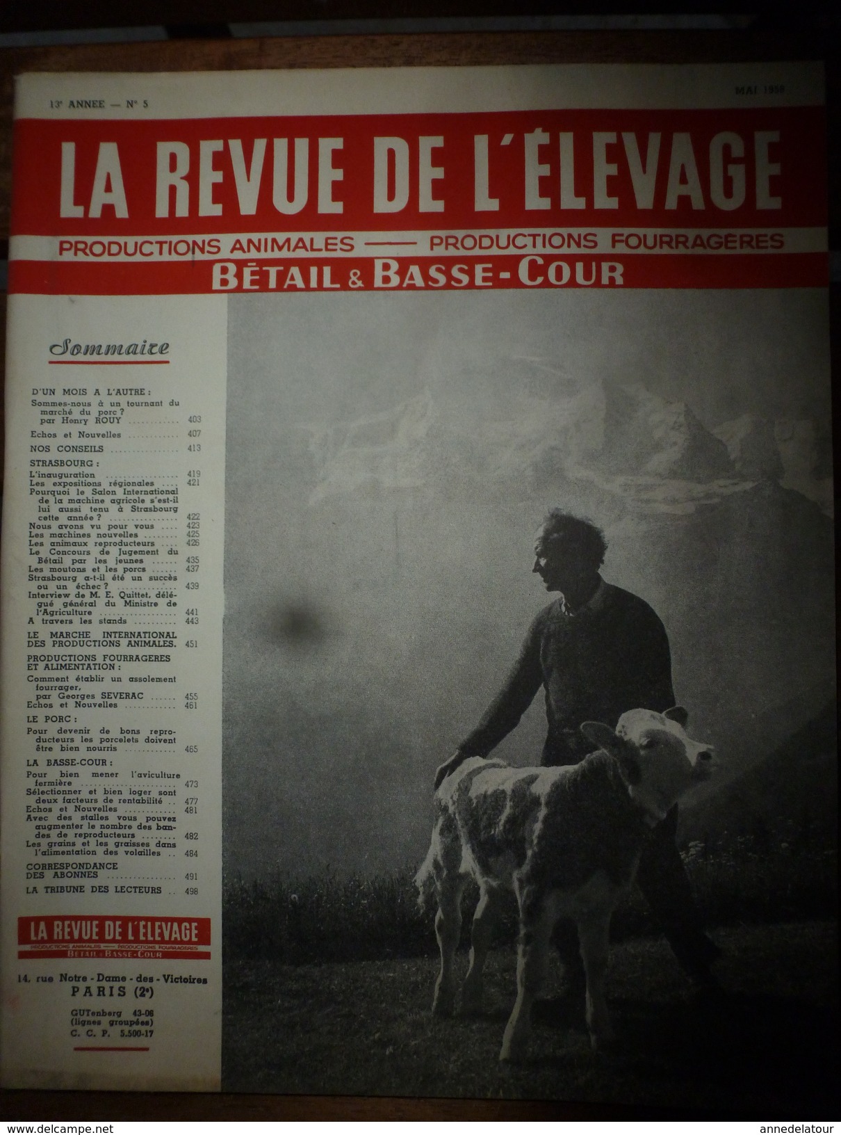 1958 LRDLE  : Salon De L'agriculture à STRASBOURG; Assolement Fourrager ; Les Conseils ; Etc - Animals